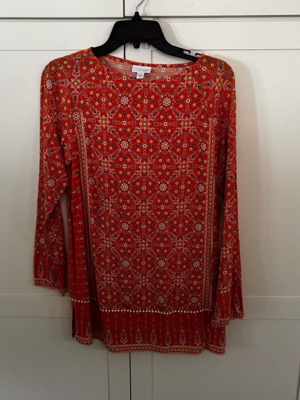 J. Jill orange Patterned Long-Sleeve Top